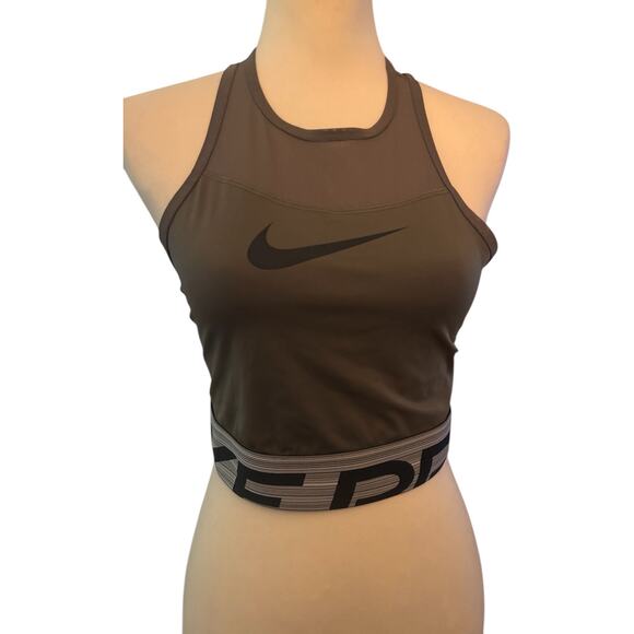 Nike Pro Dri-Fit Army Green Athletic Sports Bra, Size Medium - Picture 1 of 3